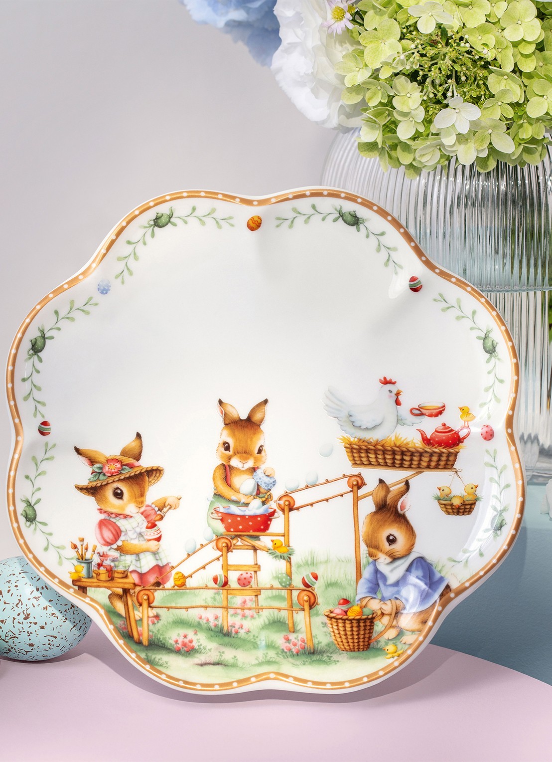 Villeroy & Boch Annual Easter Edition 2026 ontbijtbord 22 cm - voorkant 2 gebroken wit