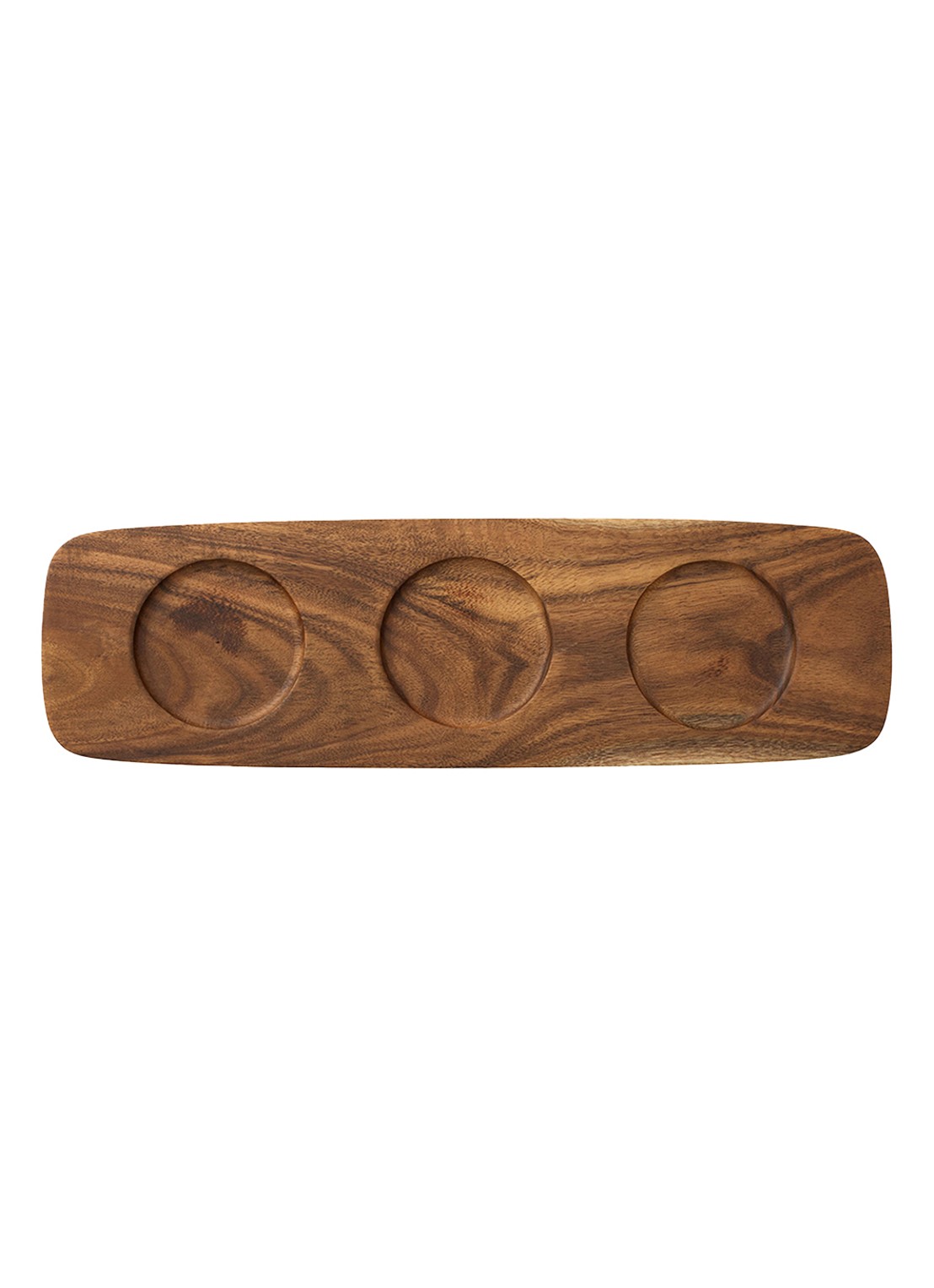 Villeroy & Boch Artesano Original partyschaal van hout 30,5 x 9,5 cm - voorkant 3 bruin