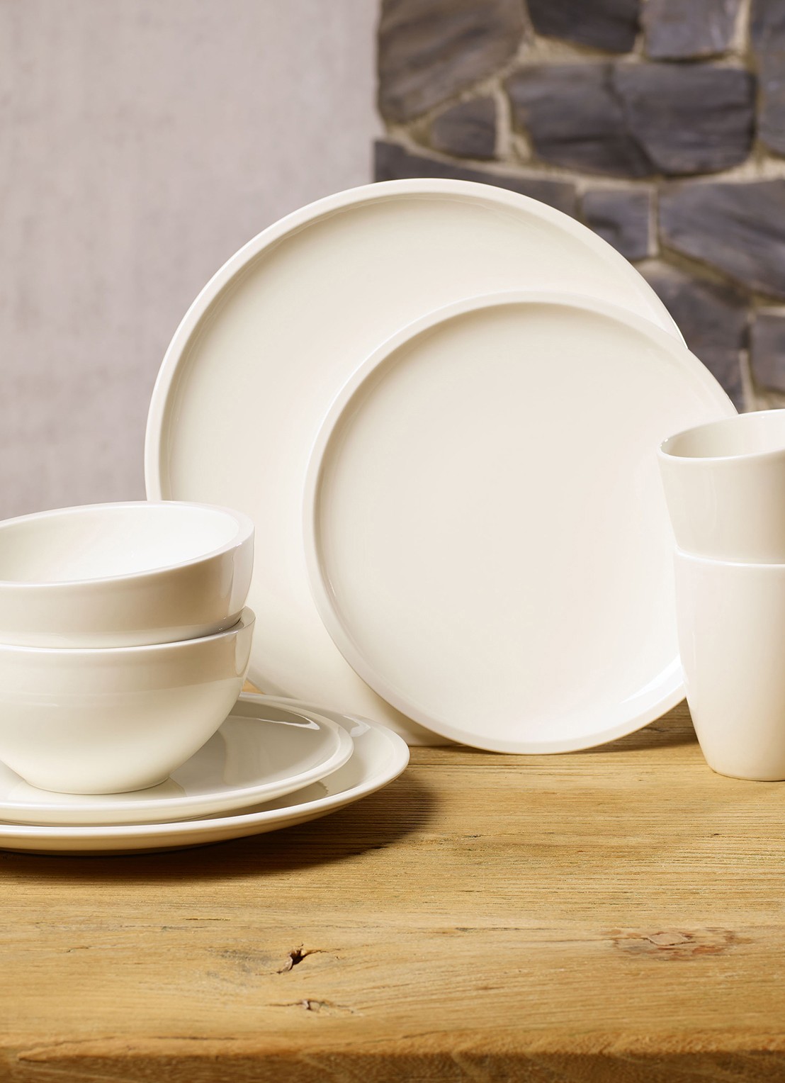 Villeroy & Boch Artesano Original serviesset 8-delig - voorkant 4 gebroken wit