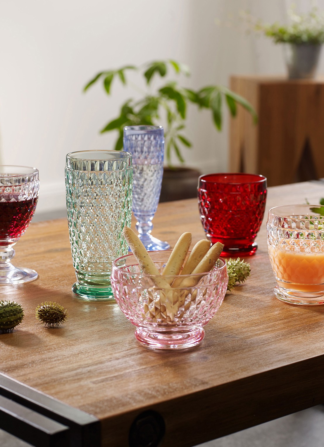 Villeroy & Boch Boston Coloured drinkglas 330 ml - voorkant 2 steenrood