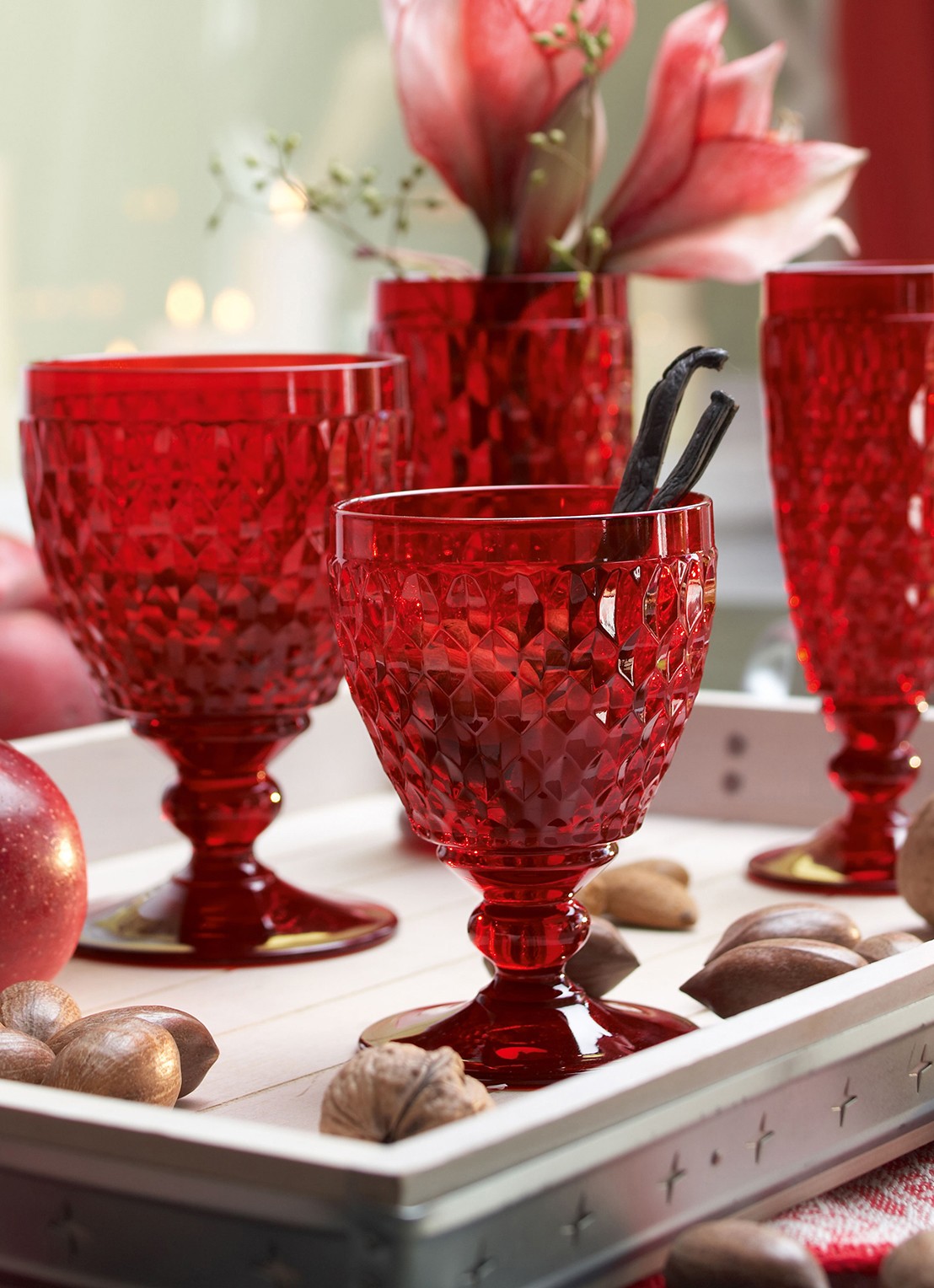 Villeroy & Boch Boston Coloured waterglas 400 ml - voorkant 2 steenrood