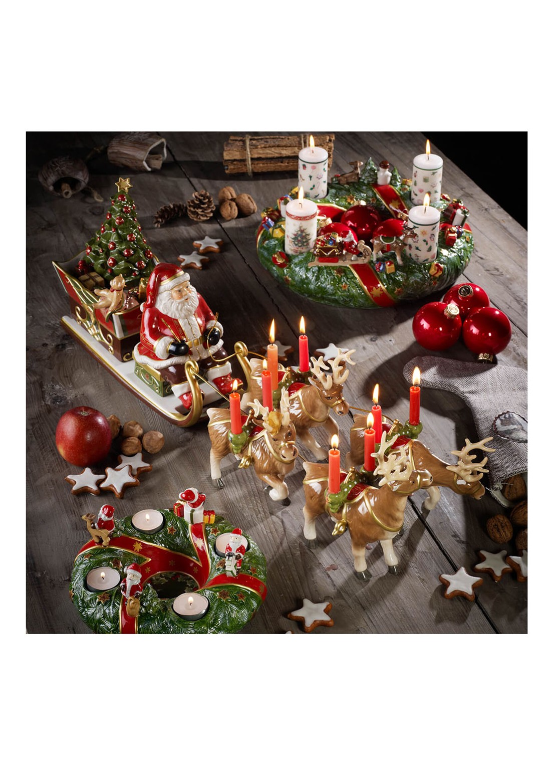 Villeroy & Boch Christmas Toy's Memory Kerst arreslee met speeldoos - detail 3 steenrood