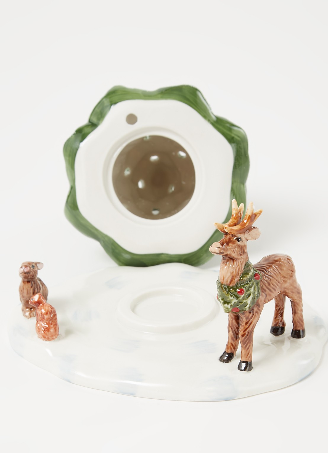 Villeroy & Boch Christmas Toys kerstboom met bosdieren waxinelichthouder 23 cm - detail 3 groen