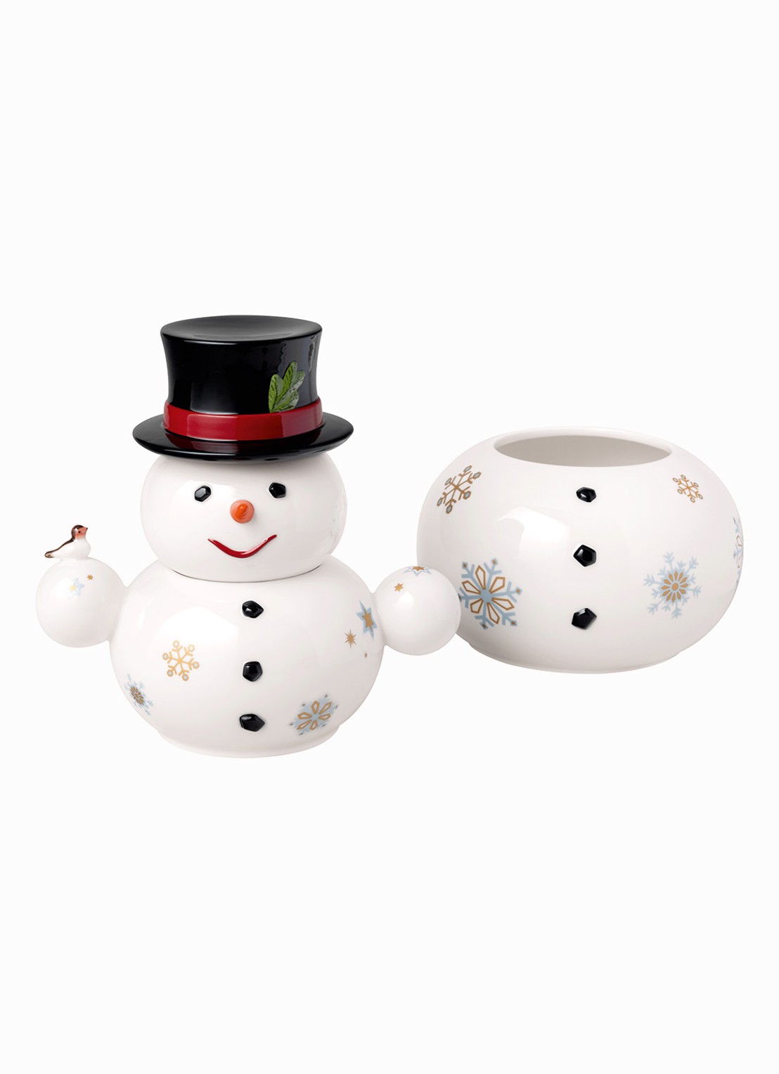 Villeroy & Boch Christmas Toys Memory sneeuwpop opbergdoos  - voorkant gebroken wit