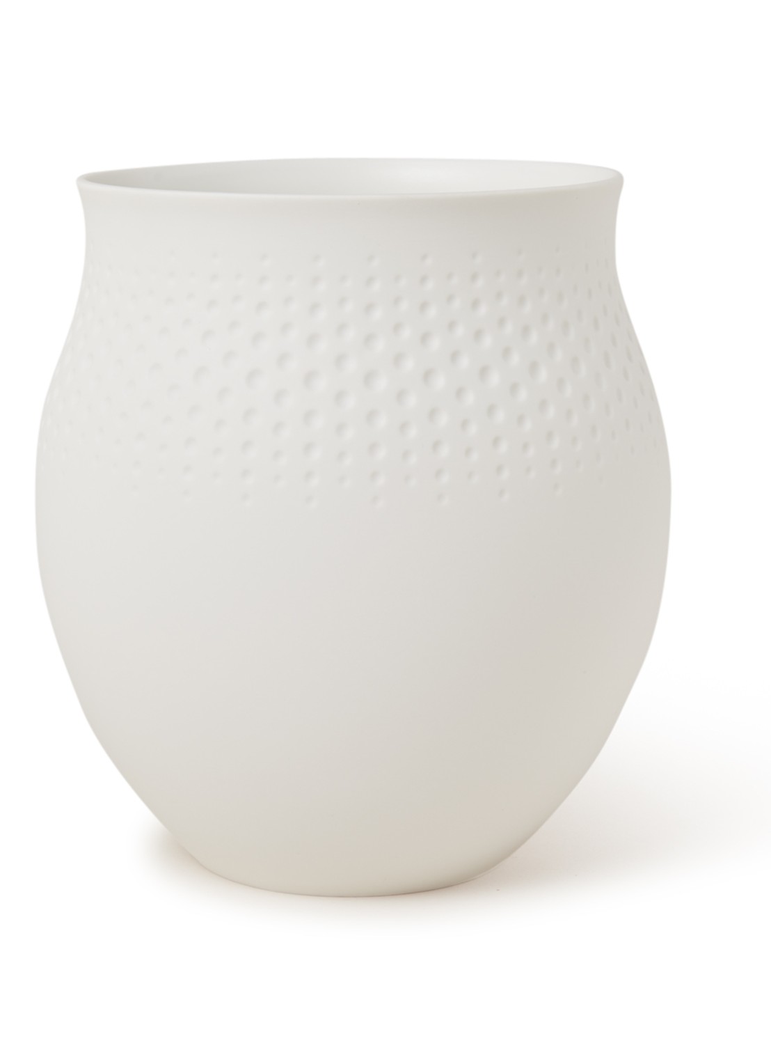Villeroy & Boch Collier Perle vaas groot 17,5 cm - voorkant gebroken wit