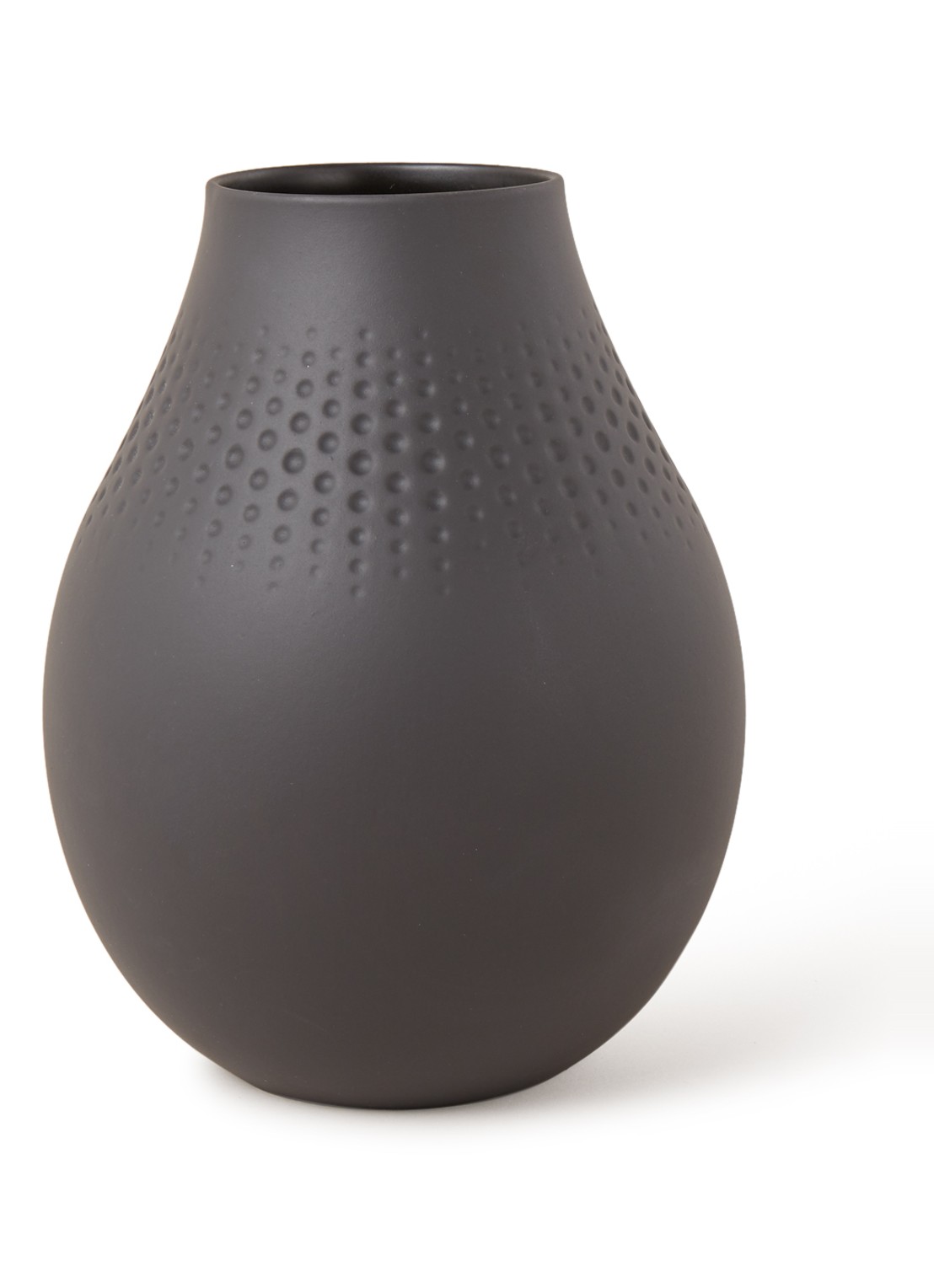 Villeroy & Boch Collier Perle vaas groot 20 cm - voorkant zwart
