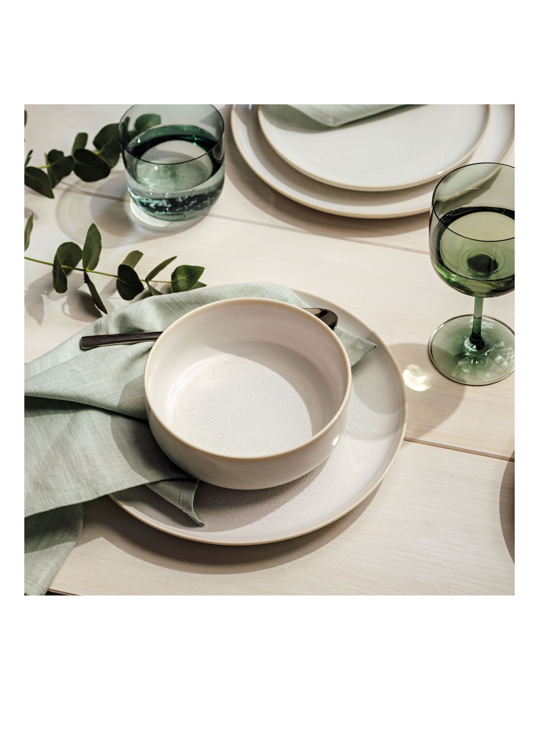 Villeroy & Boch Crafted Cotton kom 16 cm - detail gebroken wit