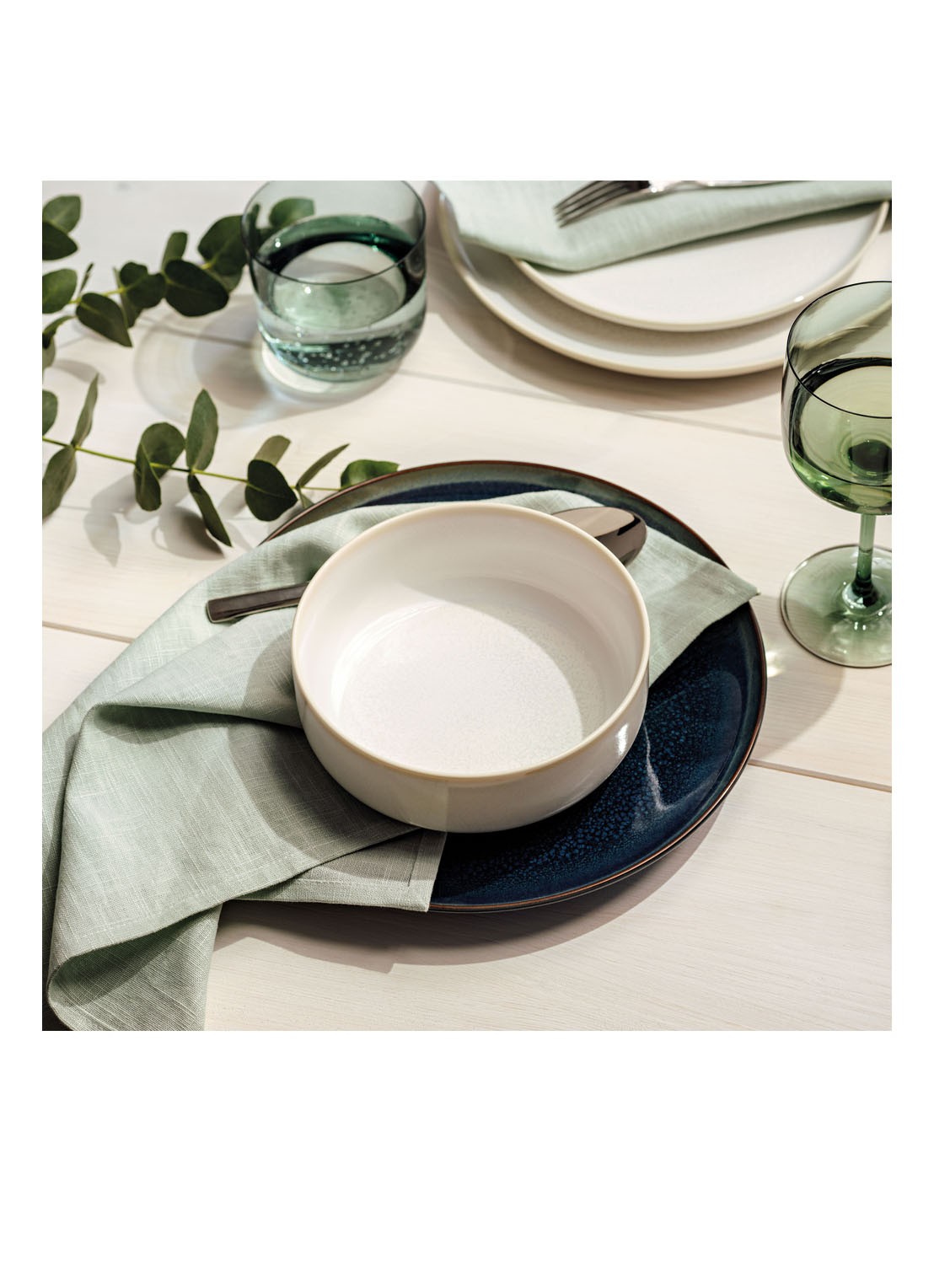 Villeroy & Boch Crafted Cotton kom 16 cm - detail 2 gebroken wit