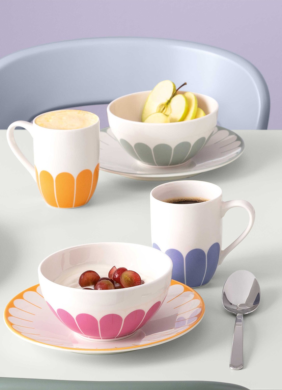 Villeroy & Boch Fleur kom 14 cm - detail 3 lindegroen