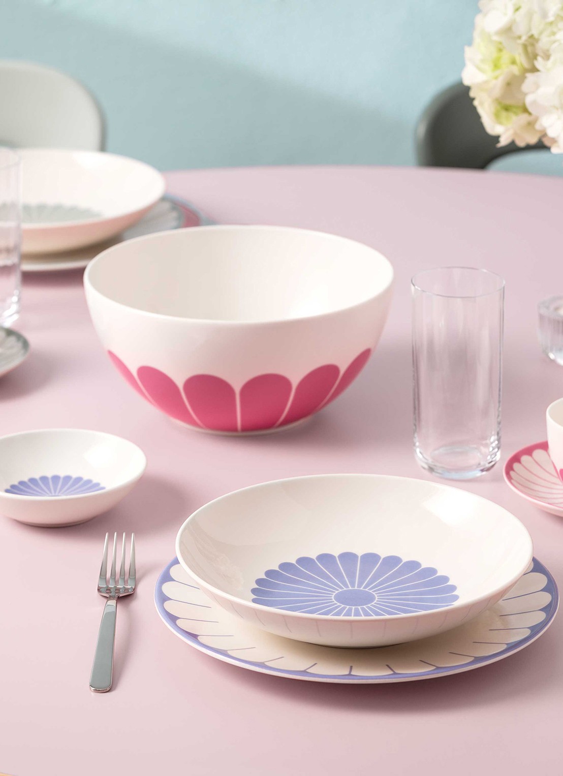Villeroy & Boch Fleur serveerschaal 24 cm - detail roze