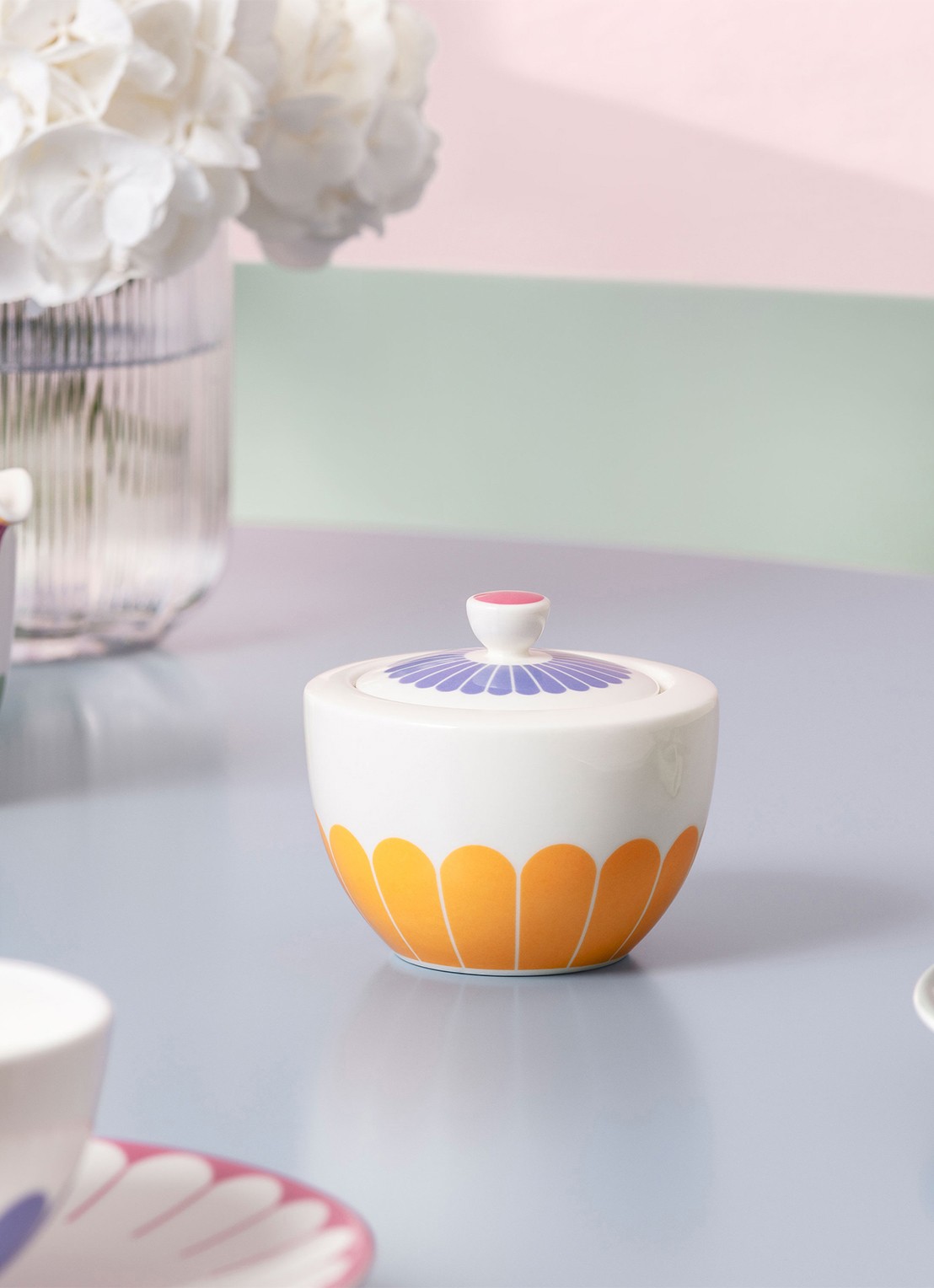 Villeroy & Boch Fleur suikerpot 10 cm - achterkant 4 geel