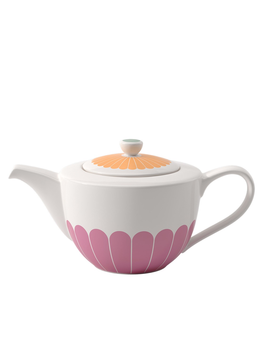 Villeroy & Boch Fleur theepot  - voorkant 3 donkerroze