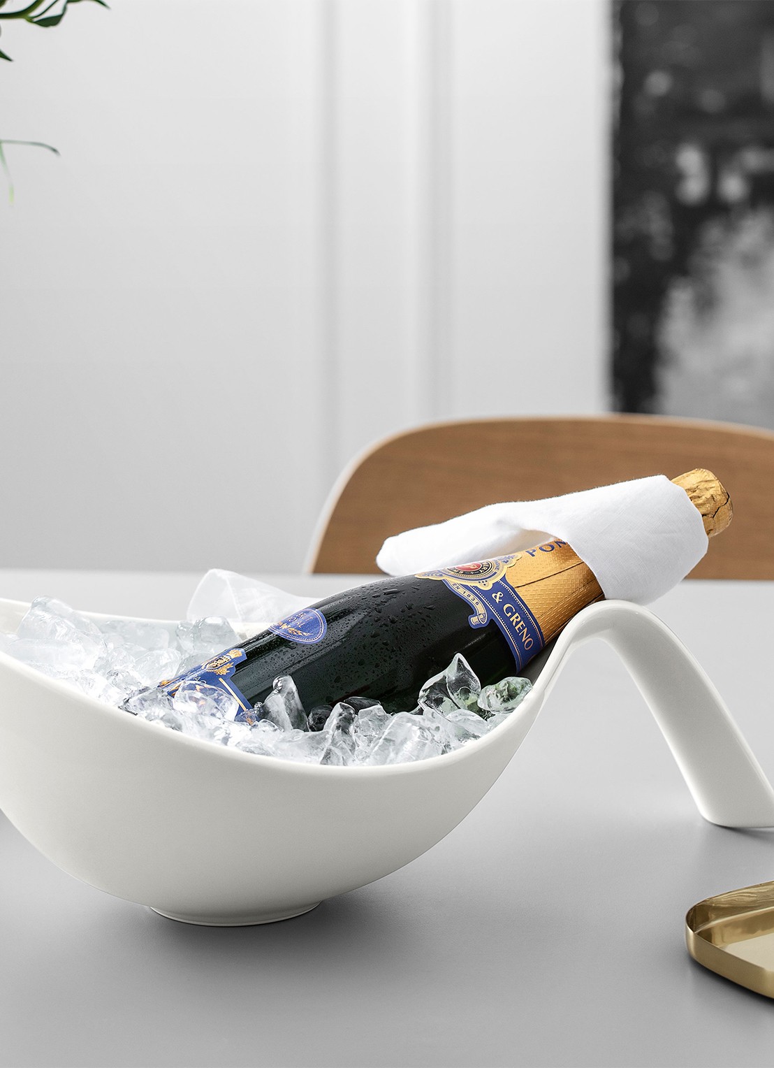 Villeroy & Boch Flow serveerschaal met greep  - detail gebroken wit