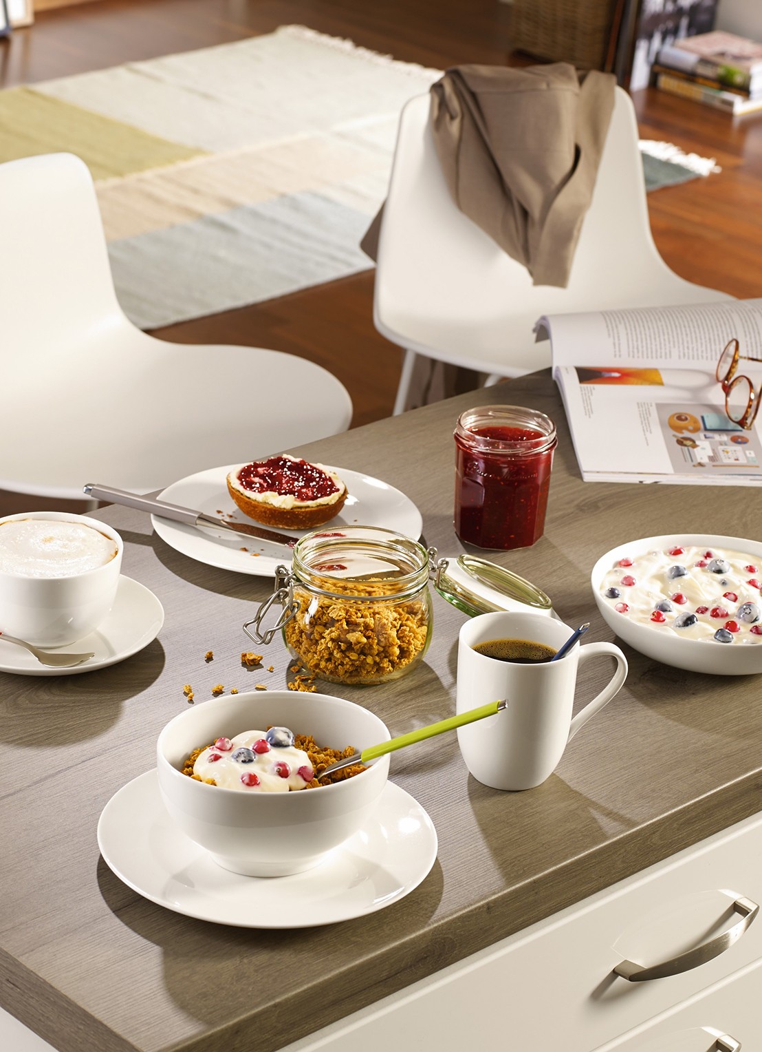 Villeroy & Boch For Me serviesset voor 4 personen - detail gebroken wit