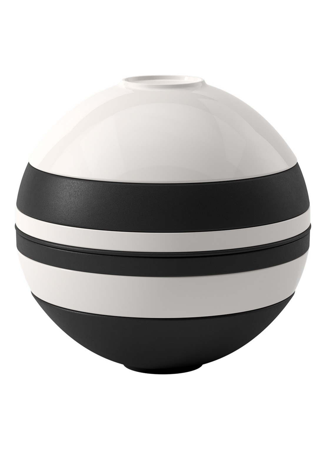 Villeroy & Boch Iconic La Boule Black & White serviesset 7-delig - voorkant 2 zwart