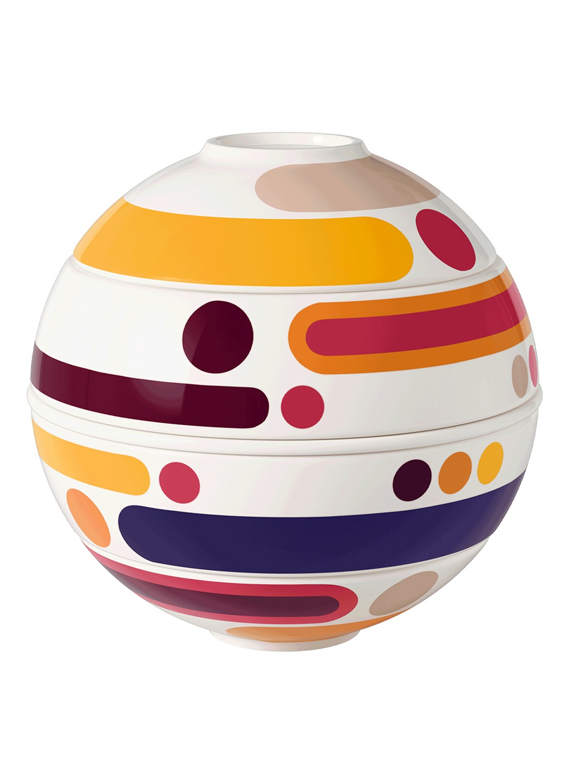 Villeroy & Boch Iconic La petite Boule serviesset 7-delig - voorkant 2 gebroken wit
