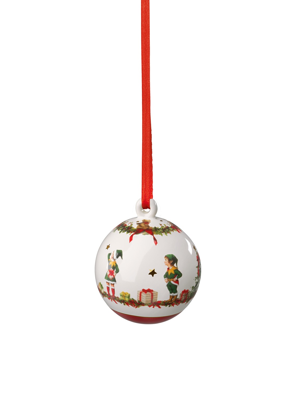 Villeroy & Boch Jaar-bal 2026 kerstbal 7,8 cm - voorkant 3 rood