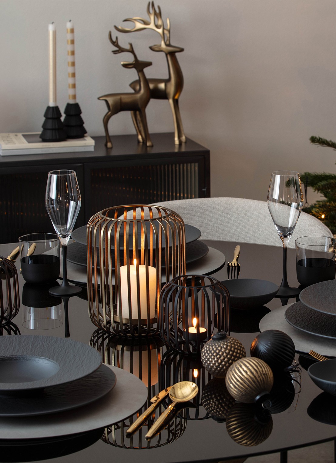 Villeroy & Boch Kerstbal 8 cm set van 3 - achterkant 3 zwart