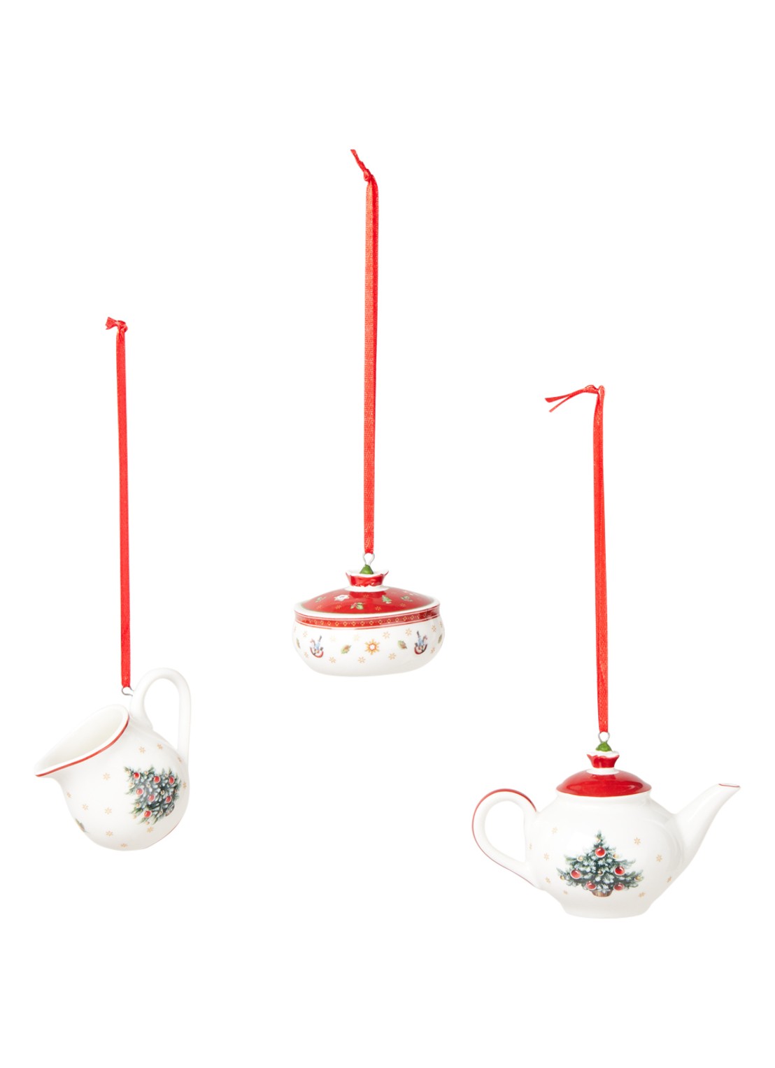 Villeroy & Boch Koffieset kersthanger 3-delig - voorkant gebroken wit