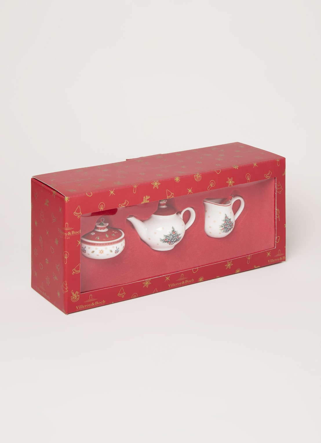 Villeroy & Boch Koffieset kersthanger 3-delig - voorkant 2 gebroken wit