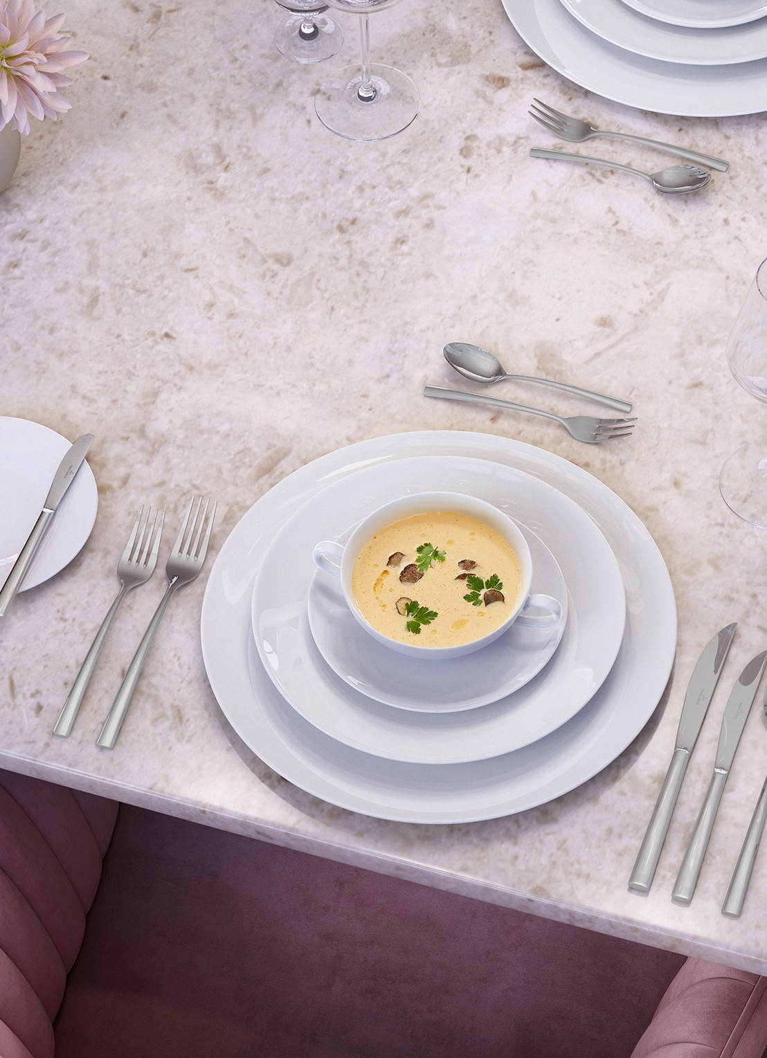 Villeroy & Boch La Divina witte wijnglas 38 cl set van 4  - achterkant 3 transparant