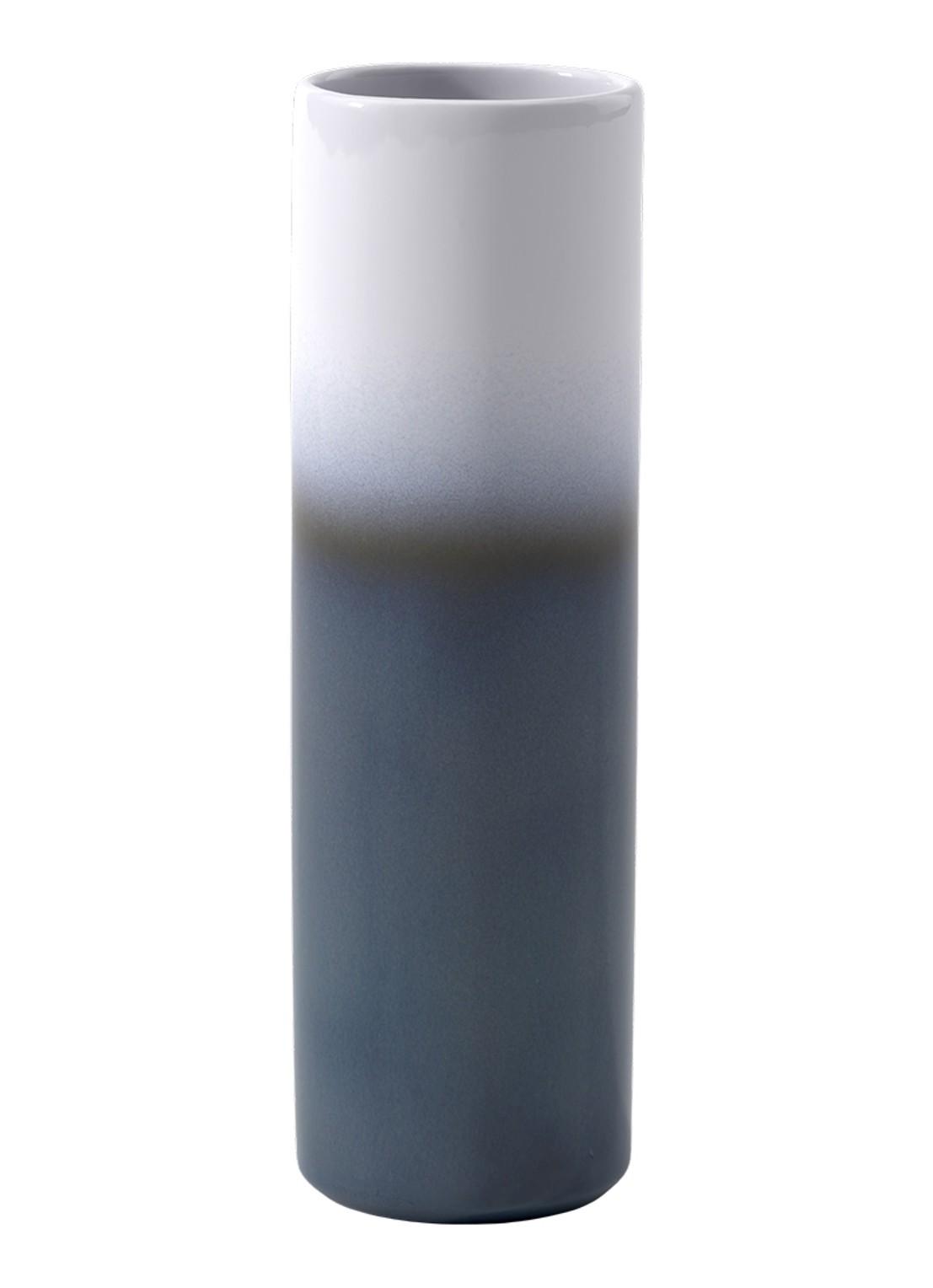 Villeroy & Boch Lave Cylinder vaas 15,5 cm - voorkant staalblauw