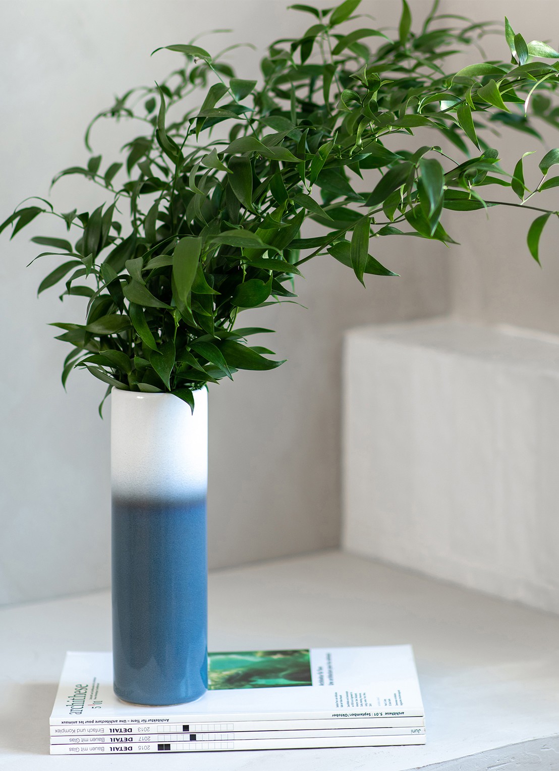 Villeroy & Boch Lave Cylinder vaas 15,5 cm - voorkant 2 staalblauw