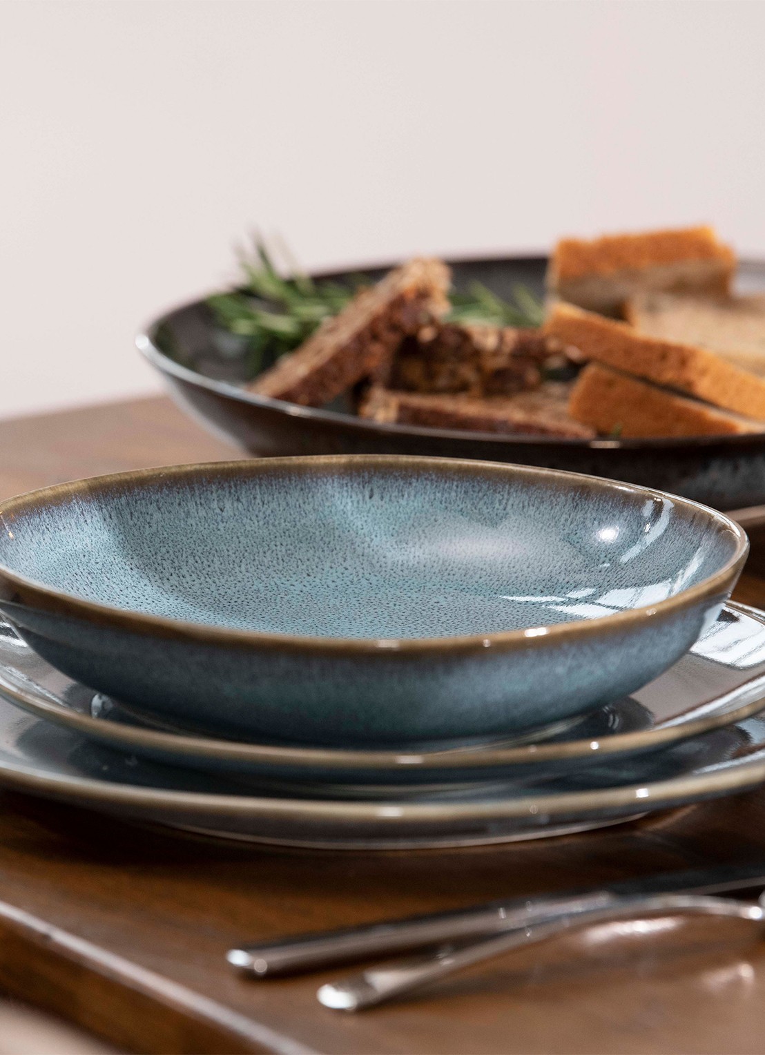 Villeroy & Boch Lave Glacé ontbijtbord  - voorkant 3 turquoise