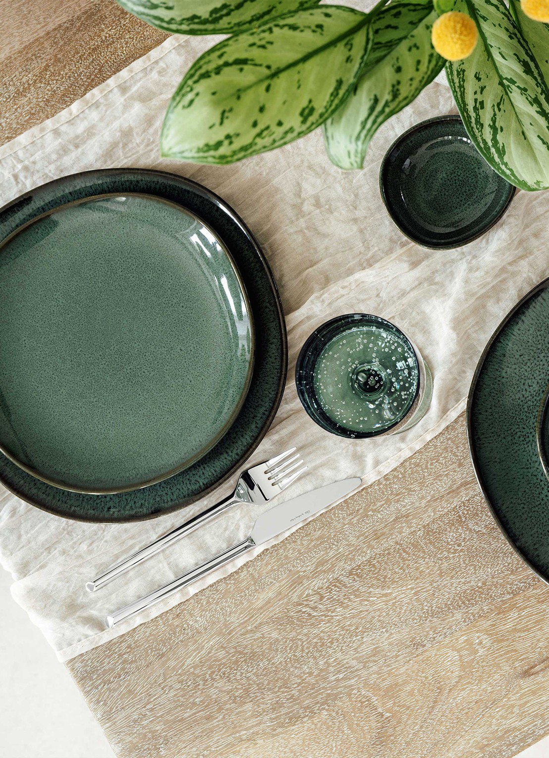 Villeroy & Boch Lave Vert dinerbord 23 cm - detail groen