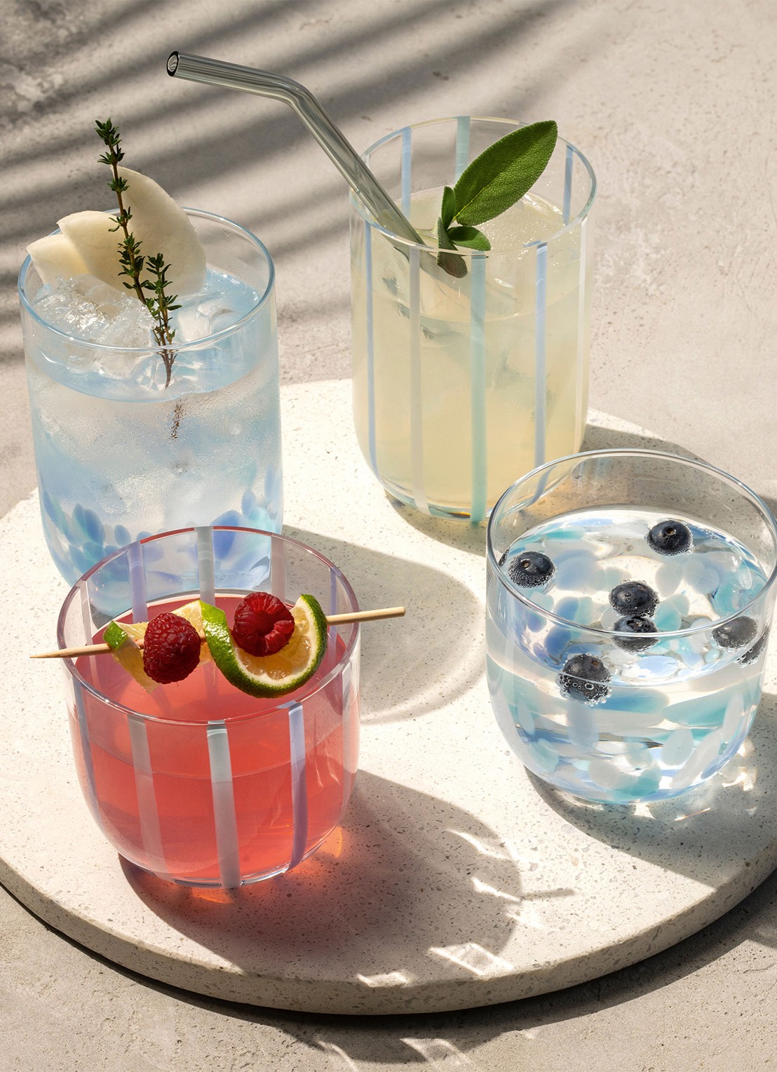 Villeroy & Boch Like Confetti longdrinkglas set van 2 - achterkant aquablauw