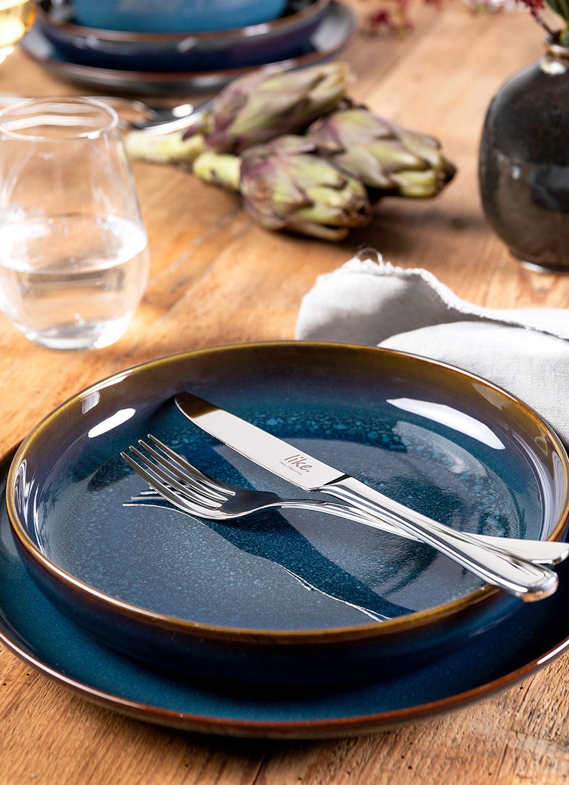 Villeroy & Boch Like ontbijtbord 21 cm - voorkant 3 donkerblauw