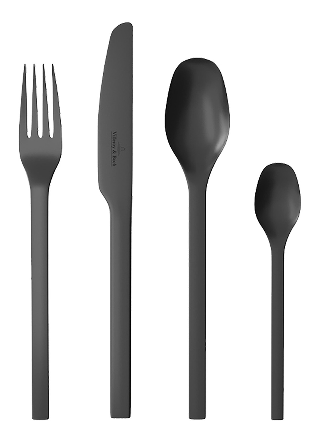 Villeroy & Boch Manufacture Rock bestekset 16-delig - voorkant 3 zwart