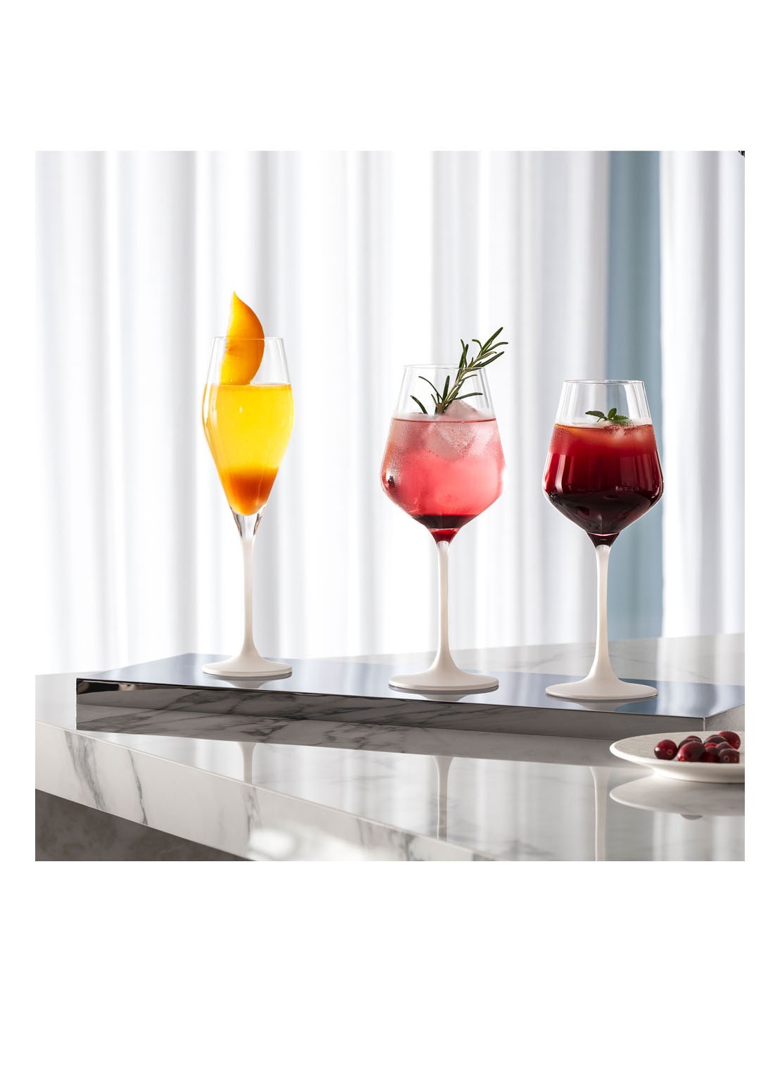 Villeroy & Boch Manufacture Rock blanc champagneglas set van 4 - voorkant 2 transparant