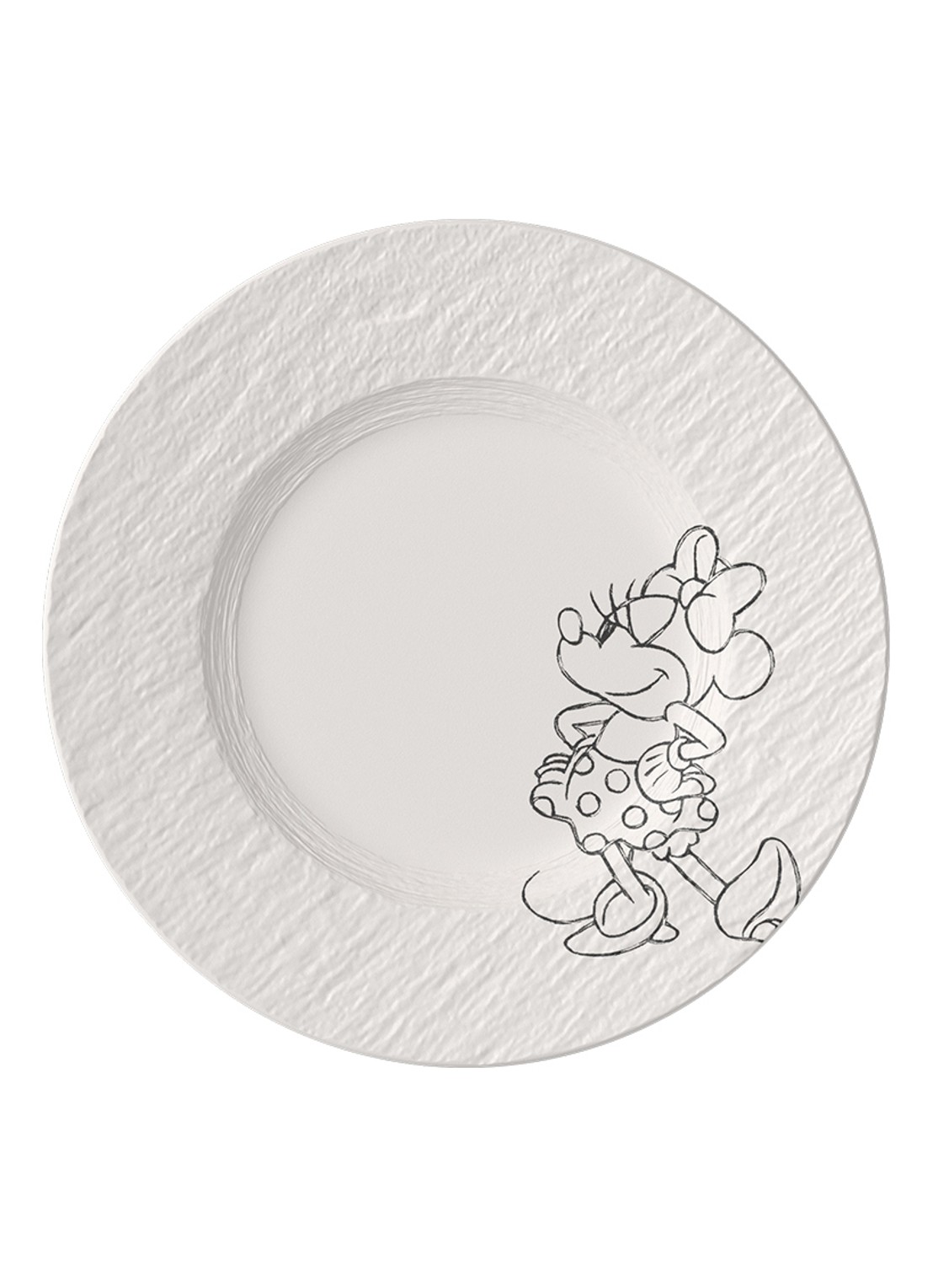 Villeroy & Boch Manufacture Rock blanc - Mickey Mouse ontbijt-/gebaksbordje 22 cm - voorkant wit