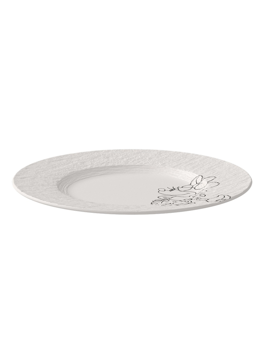 Villeroy & Boch Manufacture Rock blanc - Mickey Mouse ontbijt-/gebaksbordje 22 cm - voorkant 2 wit