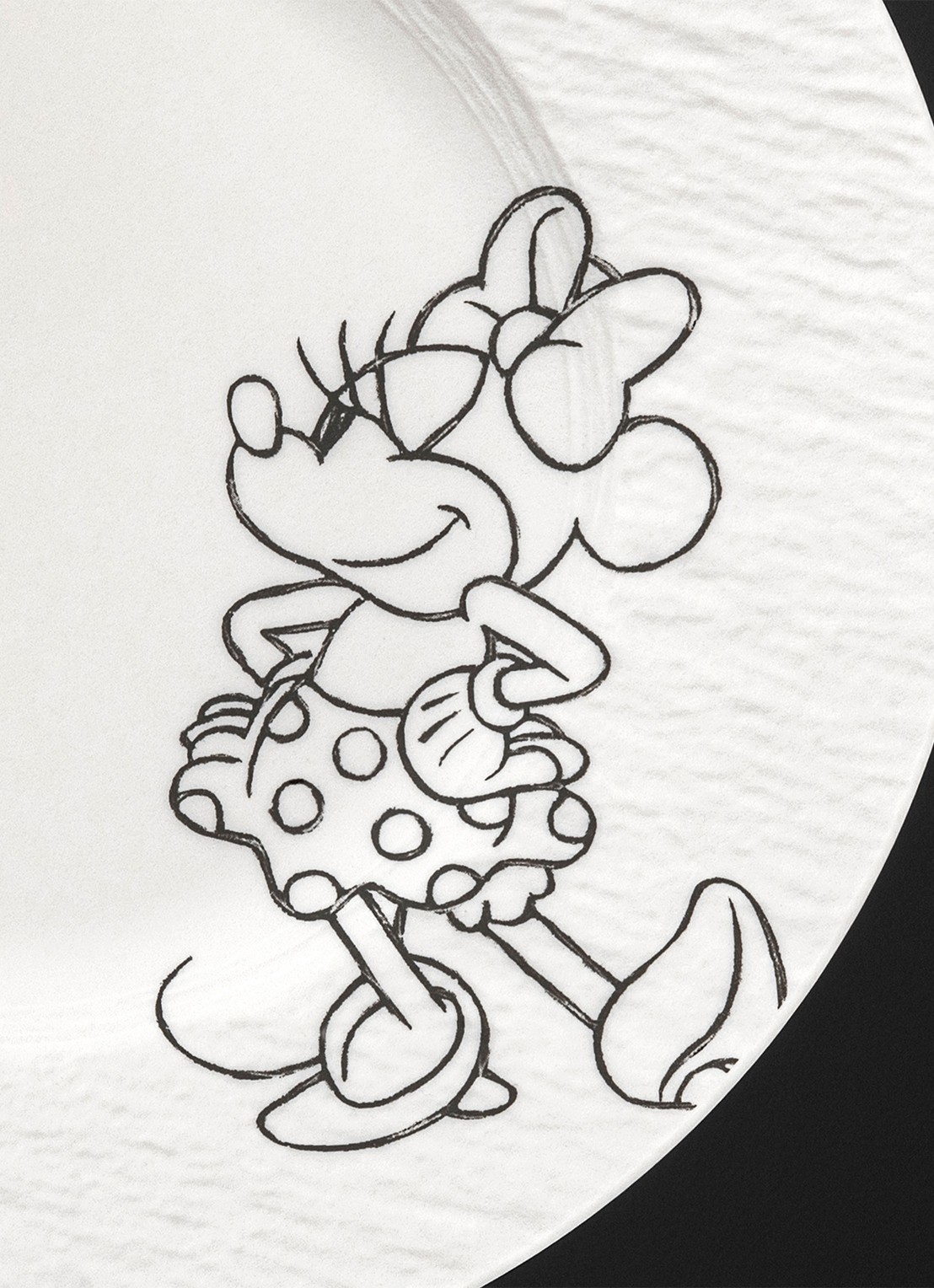 Villeroy & Boch Manufacture Rock blanc - Mickey Mouse serviesset 4-delig - voorkant 3 wit
