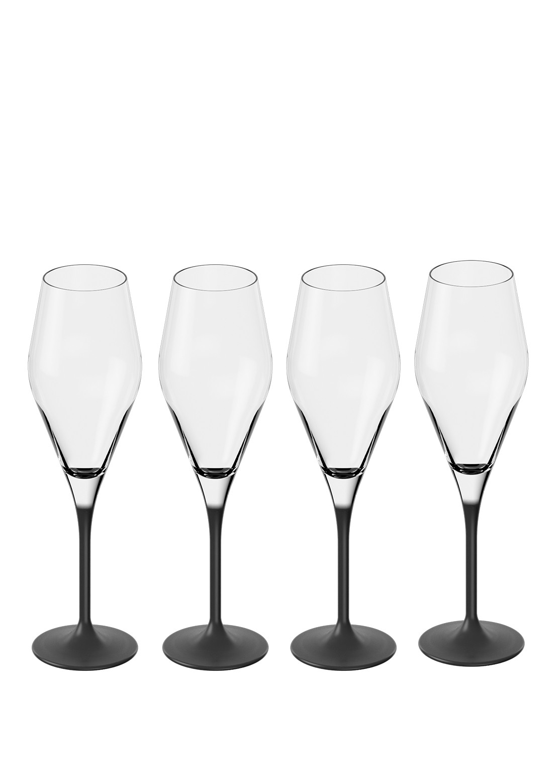 Villeroy & Boch Manufacture Rock champagneglas 26 cl set van 4 - voorkant 2 zwart