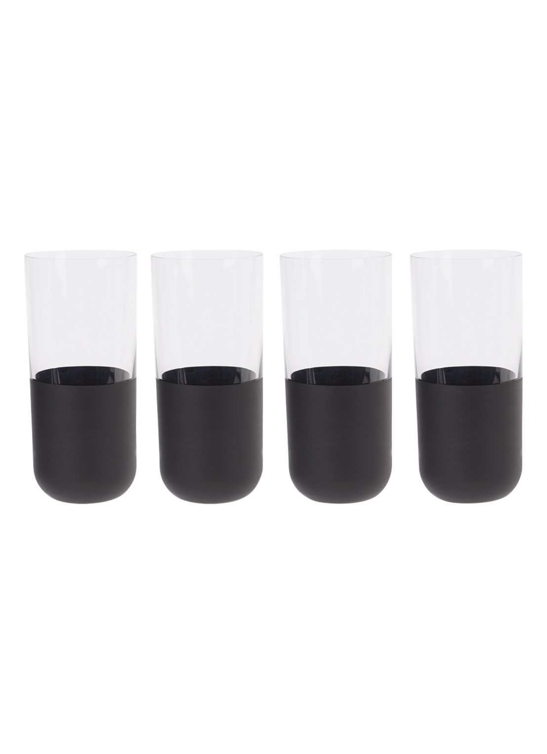 Villeroy & Boch Manufacture Rock longdrinkglas 40 cl set van 4 - voorkant zwart