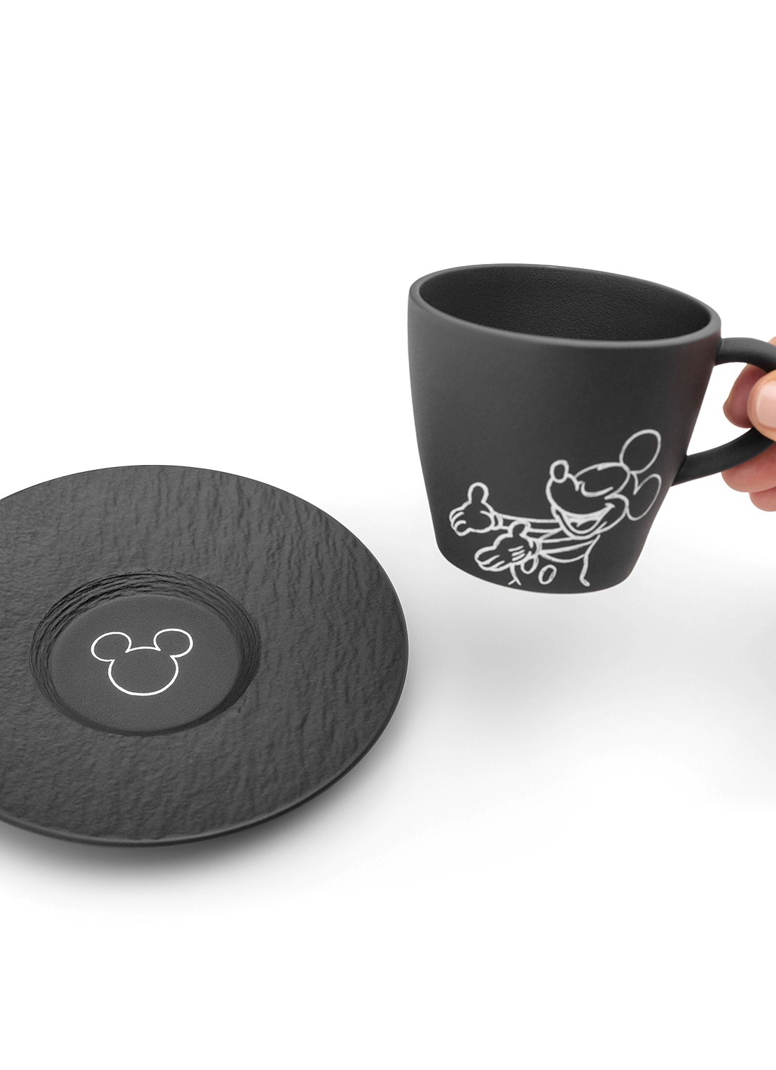 Villeroy & Boch Manufacture Rock - Mickey Mouse koffiekopje - detail 4 zwart