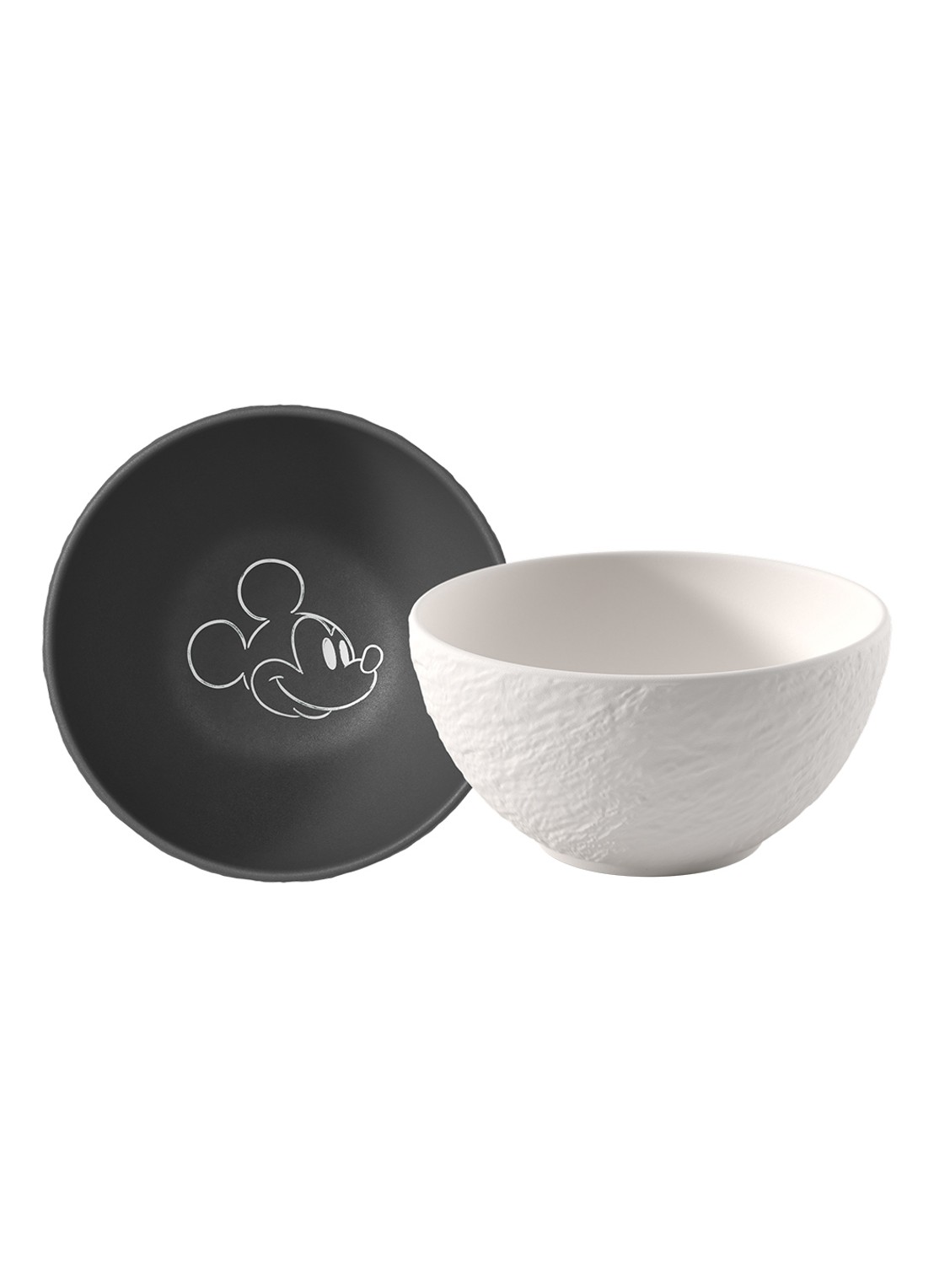 Villeroy & Boch Manufacture Rock - Mickey Mouse kom 14 cm set van 2 - voorkant 2 zwart
