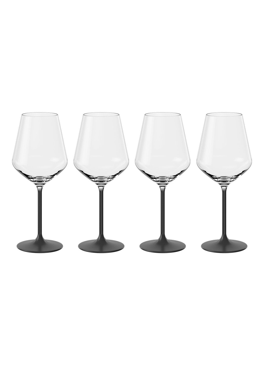 Villeroy & Boch Manufacture Rock rode wijnglas 47 cl set van 4  - voorkant 4 zwart