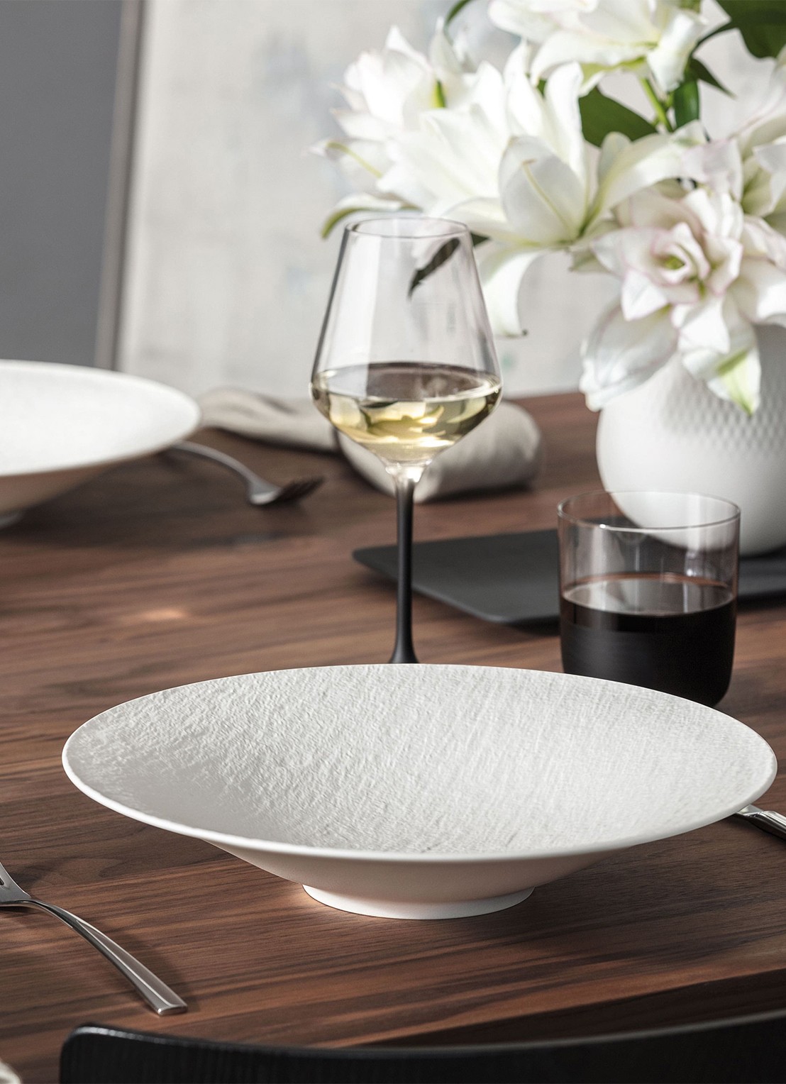 Villeroy & Boch Manufacture Rock schaal 29 cm - achterkant gebroken wit