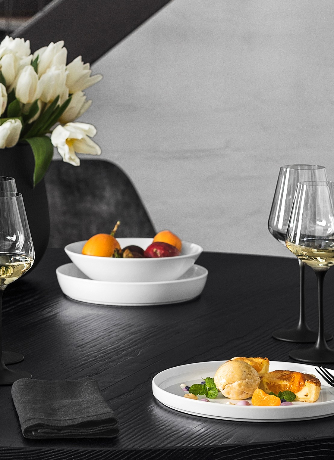 Villeroy & Boch Manufacture Rock witte wijnglas 38 cl set van 4 - detail 3 zwart