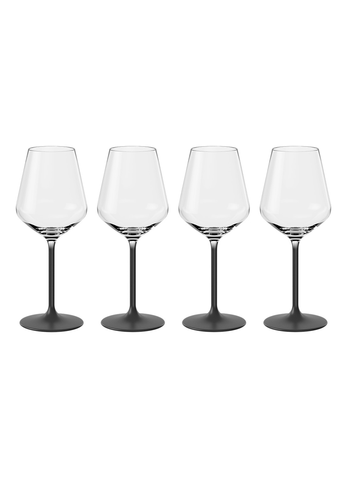 Villeroy & Boch Manufacture Rock witte wijnglas 38 cl set van 4 - voorkant zwart