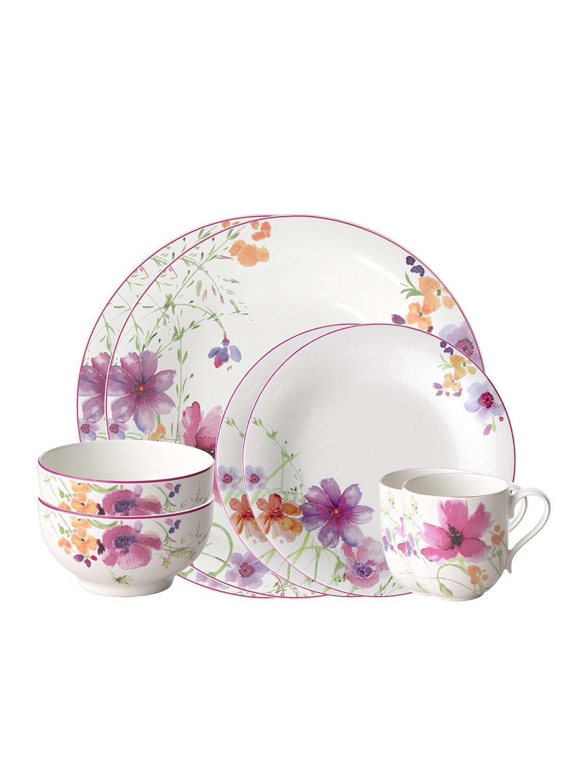 Villeroy & Boch Mariefleur Basic Starter serviesset 8-delig - voorkant 2 gebroken wit