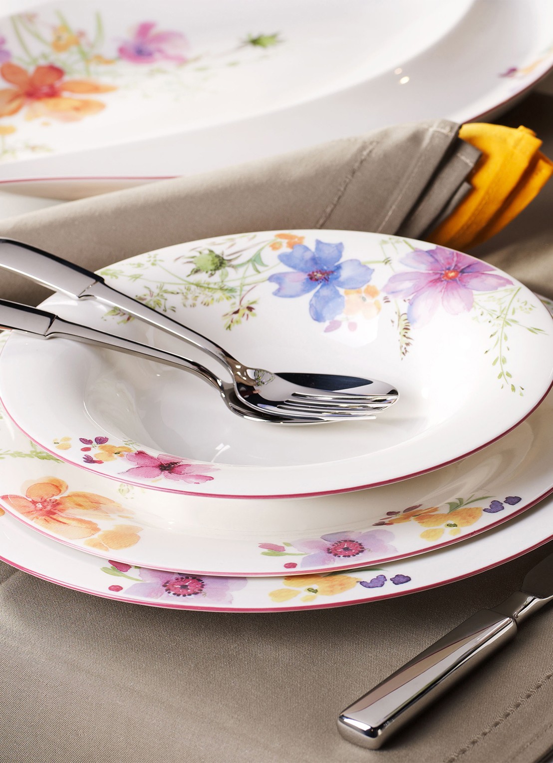 Villeroy & Boch Mariefleur dinerbord 27 cm - voorkant 3 gebroken wit