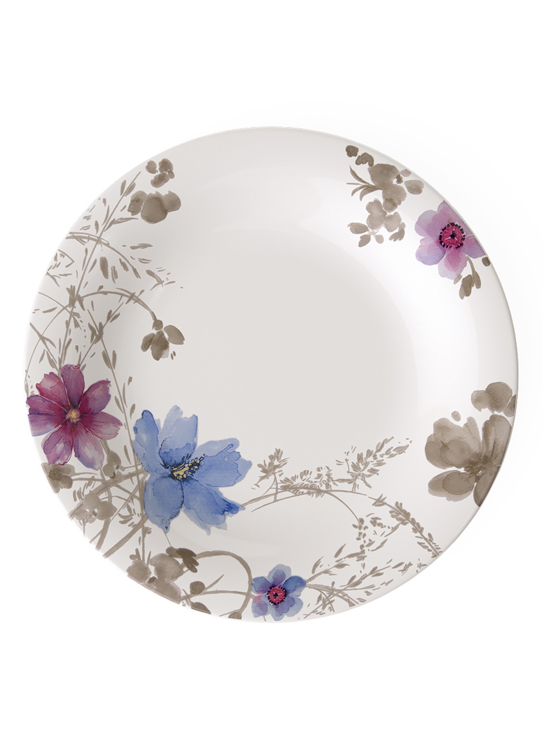 Villeroy & Boch Mariefleur Gris dinerbord 27 cm - voorkant lichtgrijs