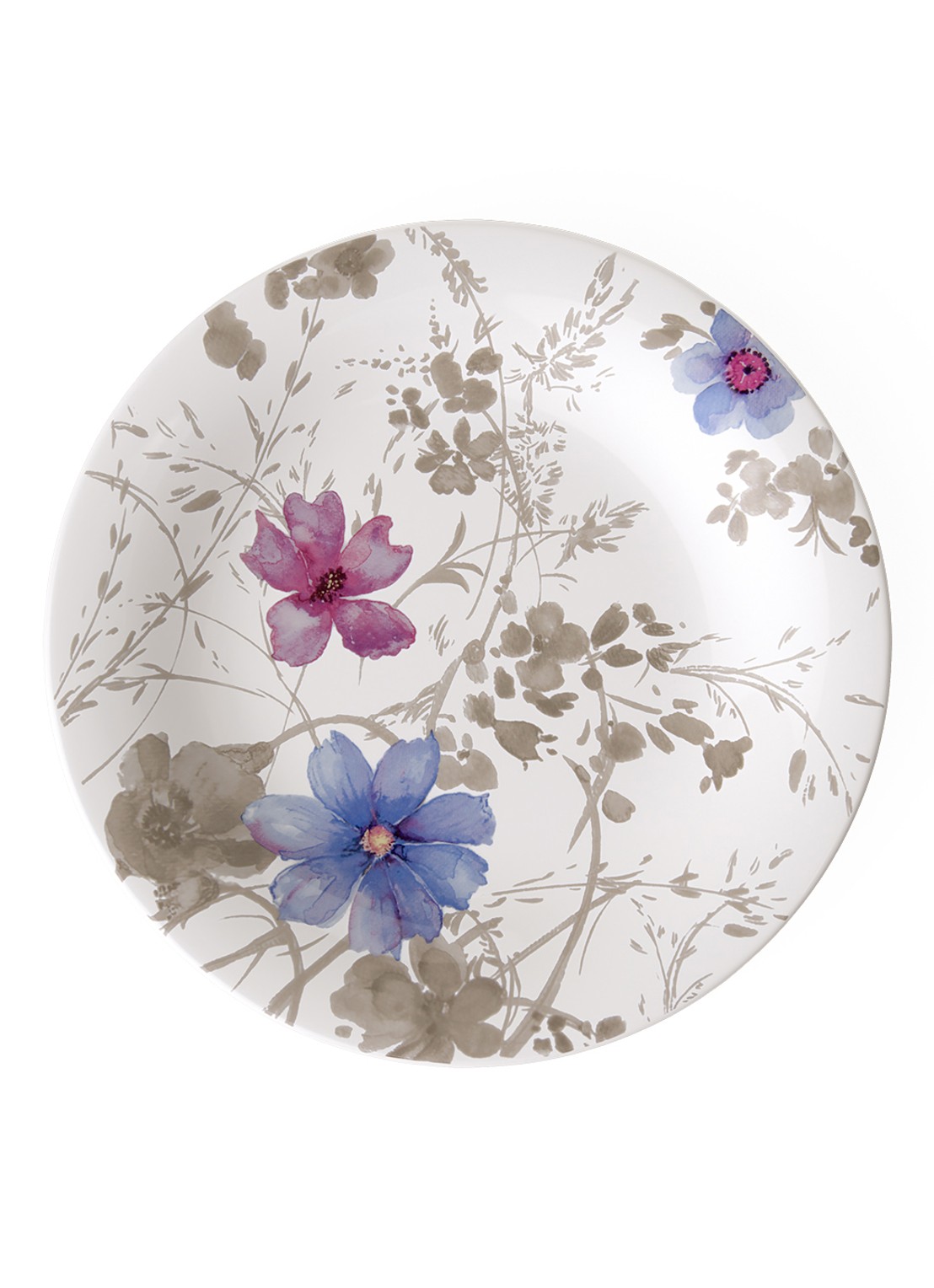 Villeroy & Boch Mariefleur Gris ontbijtbord 21 cm - voorkant 2 lichtgrijs