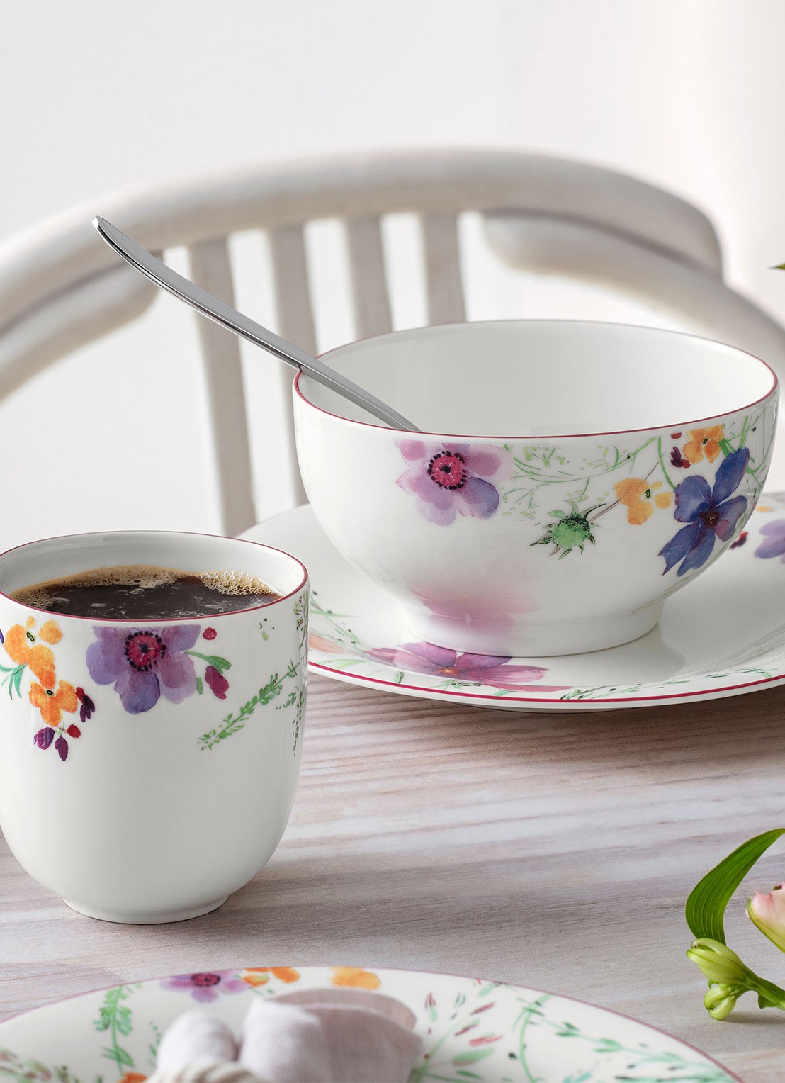 Villeroy & Boch Mariefleur mok 35 cl - achterkant gebroken wit