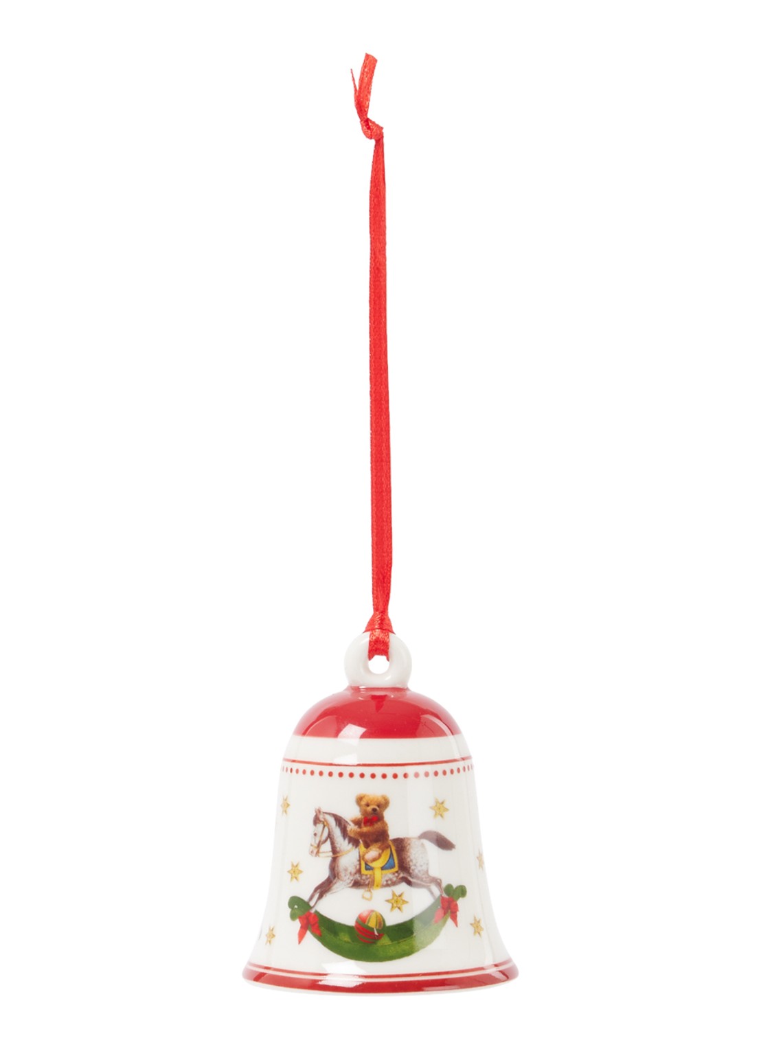 Villeroy & Boch My Christmas Tree Klokje kersthanger 6,9 cm - voorkant steenrood